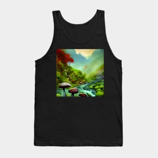 Mushrooms And River, Cute Mushroom Aesthetic Tank Top